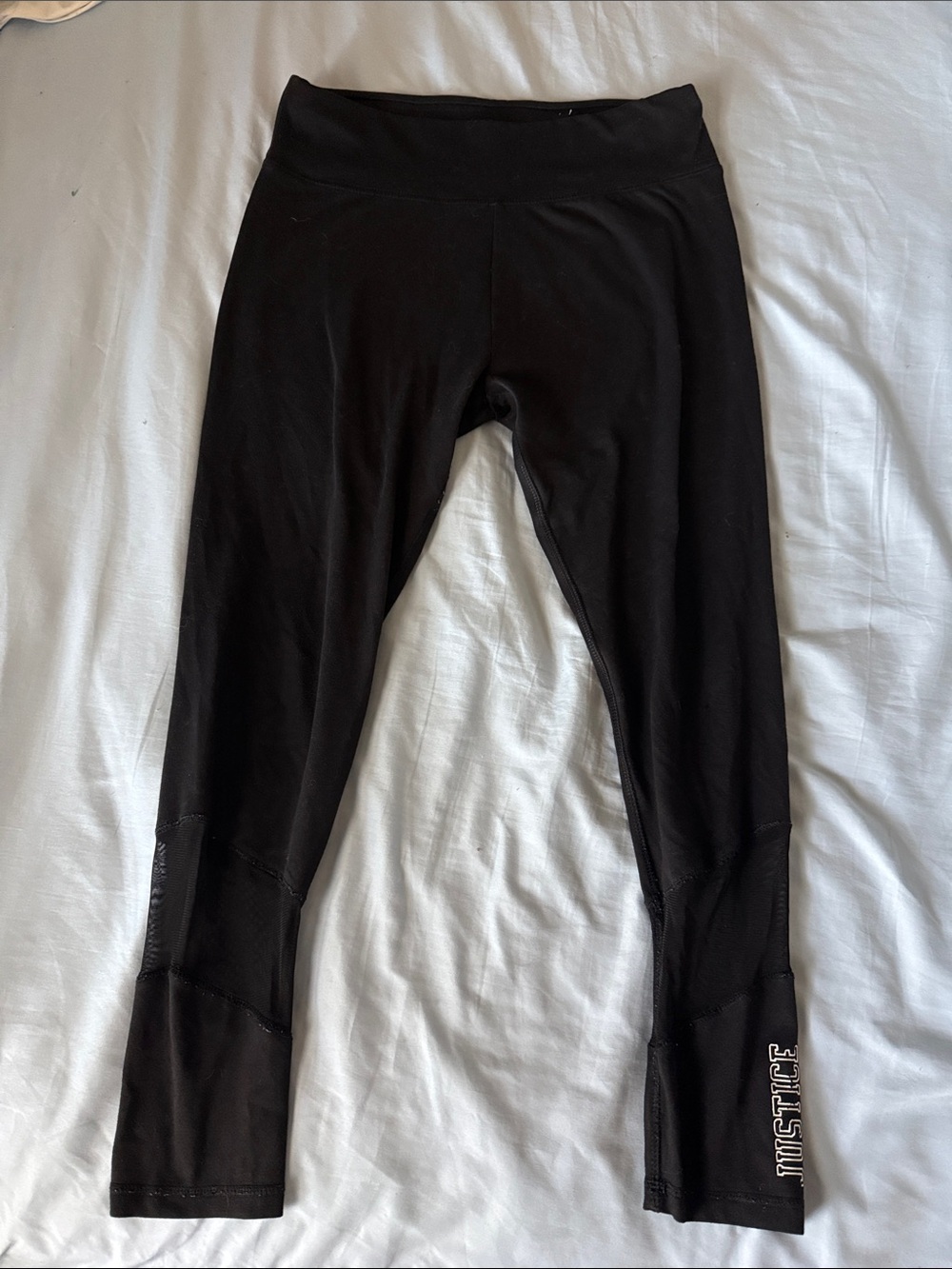 Justice Black Active Girls' Leggings with Logo